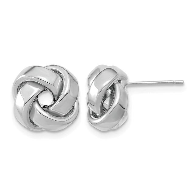 14K white gold knot earrings