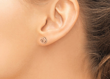 14k Rose Gold Polished Love Knot Post Earrings, 8 x 8mm