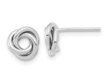 14K white gold knot earrings