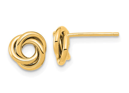 14K rose gold knot earrings