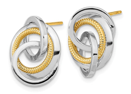 14k Two-tone Earrings Style TL1096 - Classique Jewelry Inc.