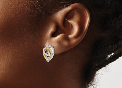 14k Two-tone Earrings Style TL1096 - Classique Jewelry Inc.
