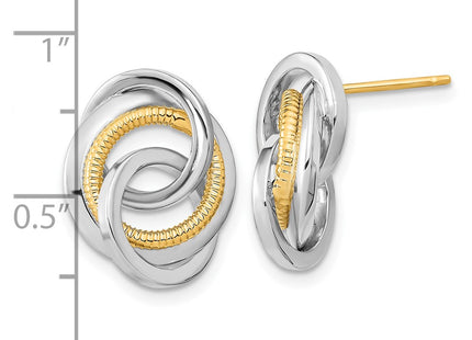 14k Two-tone Earrings Style TL1096 - Classique Jewelry Inc.