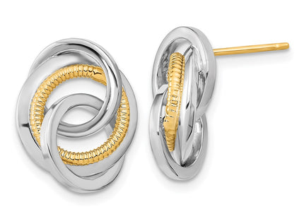 14k Two-tone Earrings Style TL1096 - Classique Jewelry Inc.