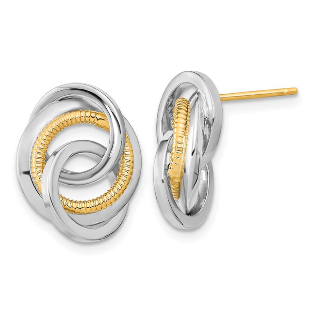 14k Two-tone Earrings Style TL1096 - Classique Jewelry Inc.