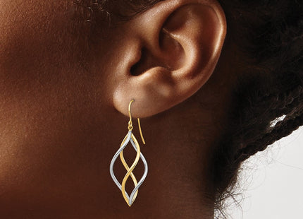 14k Two-tone Earrings Style TL1146 - Classique Jewelry Inc.