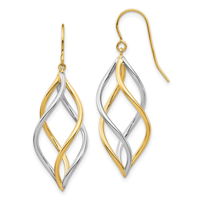 14k Two-tone Earrings Style TL1146 - Classique Jewelry Inc.