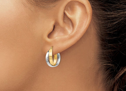 14K gold hoop earrings, another view
