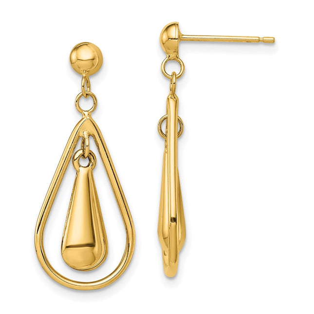 14k Yellow Gold Earrings Style TL1164 - Classique Jewelry Inc.
