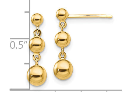 14k Yellow Gold Earrings Style TL1165 - Classique Jewelry Inc.