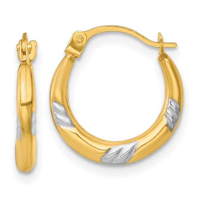 14k Yellow & Rhodium Earrings Style TL1189 - Classique Jewelry Inc.