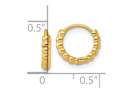 14K gold hoop earrings, another view
