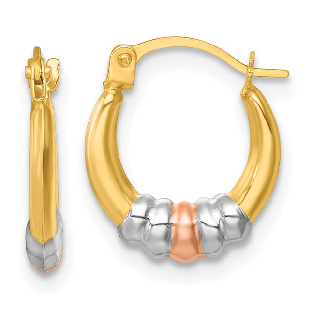14k Yellow & Rhodium Earrings Style TL1192 - Classique Jewelry Inc.