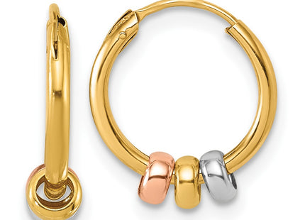 14k Yellow & Rhodium Earrings Style TL1193 - Classique Jewelry Inc.