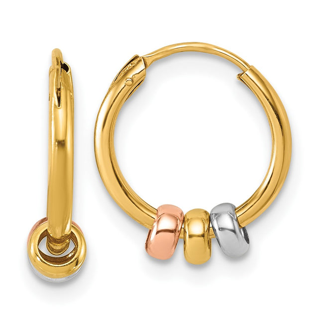 14k Yellow & Rhodium Earrings Style TL1193 - Classique Jewelry Inc.