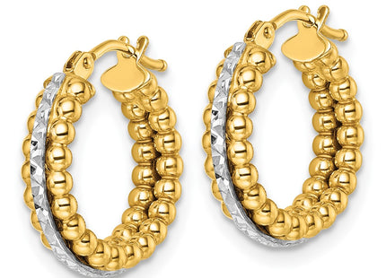 14k Two-tone Earrings Style TL1196 - Classique Jewelry Inc.