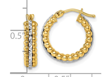 14k Two-tone Earrings Style TL1196 - Classique Jewelry Inc.