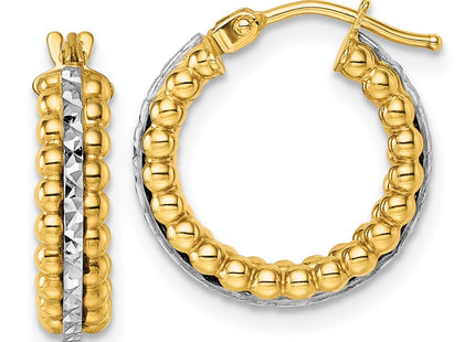14k Two-tone Earrings Style TL1196 - Classique Jewelry Inc.