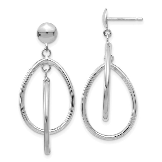 14k White Gold Earrings Style TL130 - Classique Jewelry Inc.