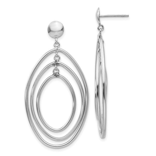 14k White Gold Earrings Style TL133 - Classique Jewelry Inc.