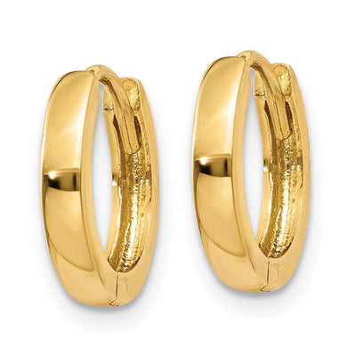 14K Round Hinged Hoop Earrings, 10.5 x 2.25mm
