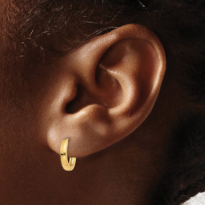 14K Round Hinged Hoop Earrings, 10.5 x 2.25mm