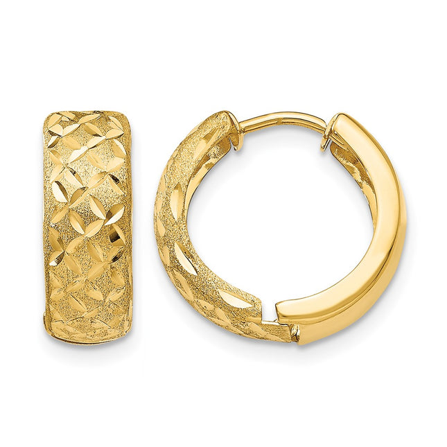 14K Hinged Hoop Earrings, 11 x 6mm
