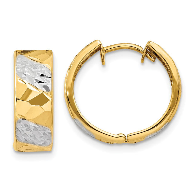 14k Yellow & Rhodium Earrings Style TL181 - Classique Jewelry Inc.
