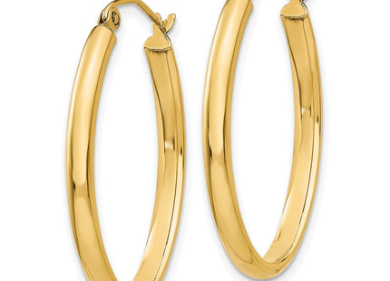 14K gold oval hoop earrings, alternate view