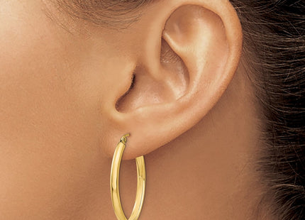 14K gold oval hoop earrings, another view