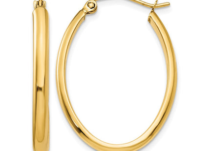 14K gold oval hoop earrings