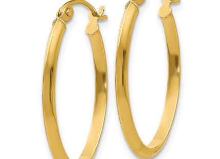 14K gold oval hoop earrings, alternate view