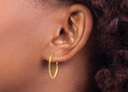 14K gold oval hoop earrings, another view