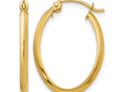 14K gold oval hoop earrings