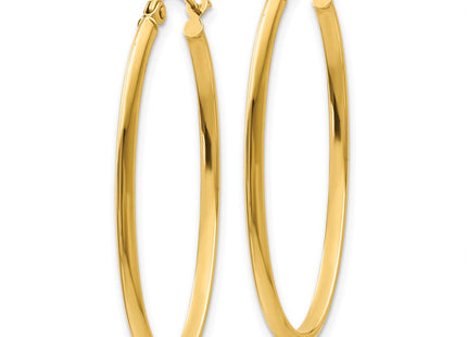 14K gold oval hoop earrings, alternate view