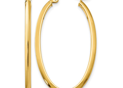 14K gold oval hoop earrings