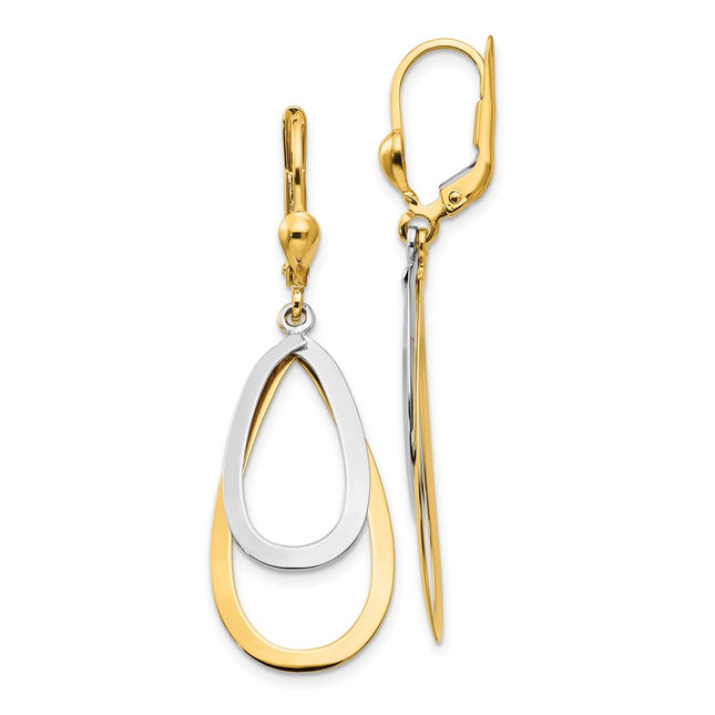 14k Two-tone Earrings Style TL308 - Classique Jewelry Inc.