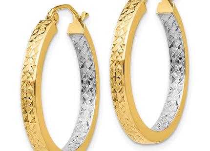 14k Yellow & Rhodium Earrings Style TL403 - Classique Jewelry Inc.