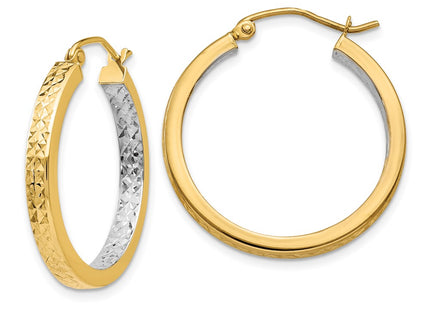 14k Yellow & Rhodium Earrings Style TL403 - Classique Jewelry Inc.