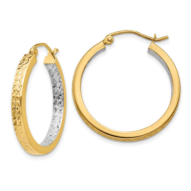 14k Yellow & Rhodium Earrings Style TL403 - Classique Jewelry Inc.