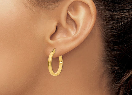 14K gold hoop earrings, another view