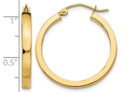 14K gold hoop earrings, further view