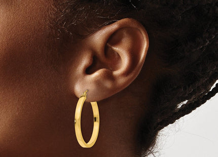 14k Square Tube Hoops (Style TL416)