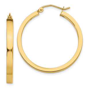 14k Square Tube Hoops (Style TL416)