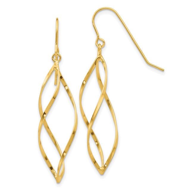14k Yellow Gold Earrings Style TL428 - Classique Jewelry Inc.