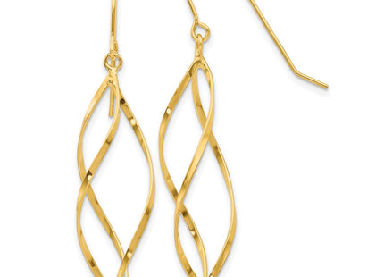 14K Twisted Dangle Earrings (Style TL428)