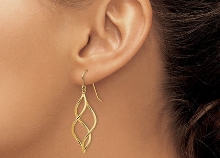14K gold drop earrings, another view