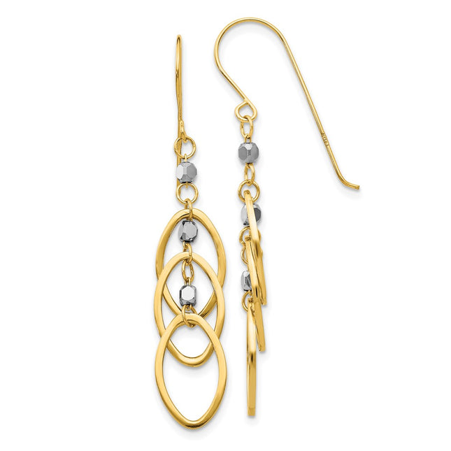 14k Two-tone Earrings Style TL471 - Classique Jewelry Inc.