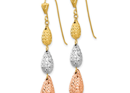14k Tri-Color Earrings Style TL476 - Classique Jewelry Inc.