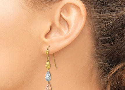 14k Tri-Color Earrings Style TL476 - Classique Jewelry Inc.
